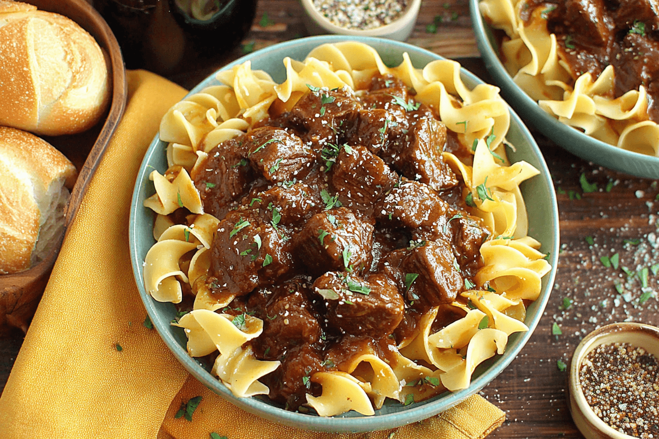Crockpot Beef Tips And Noodles Recipe
