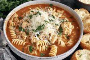Crockpot Chicken Parmesan Soup