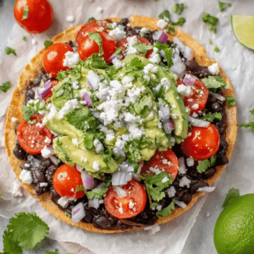 Creamy Black Bean Avocado Tostadas Recipe