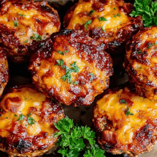 Mini BBQ Bacon Cheddar Meatloaf Recipe