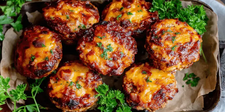 Mini BBQ Bacon Cheddar Meatloaf Recipe