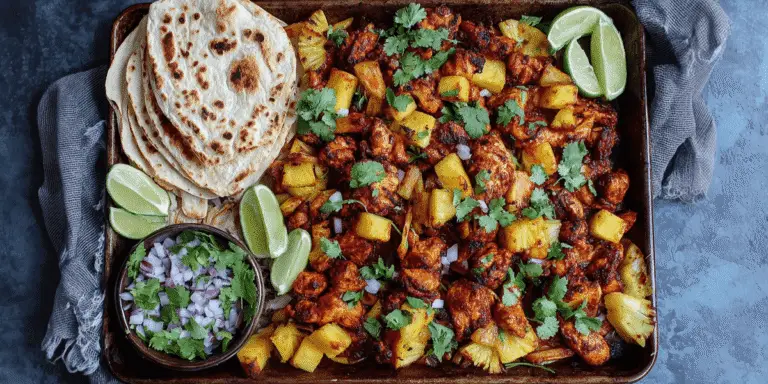 Sheet Pan Chicken, Chipotle & Pineapple Tacos