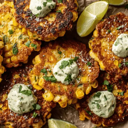 Corn Fritters with Cilantro Lime Yogurt