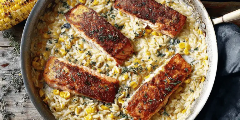Creamed Corn Orzo With Salmon Recipe