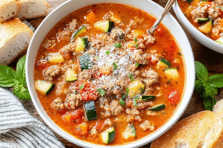 Zucchini Tomato Italian Sausage Soup Recipe