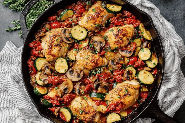 Italian Chicken, Mushrooms And Zucchini Skillet Recipe