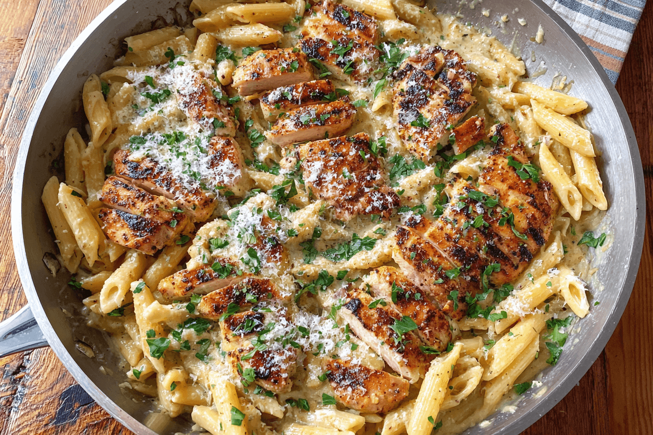 Garlic Parmesan Chicken and Pasta Recipe