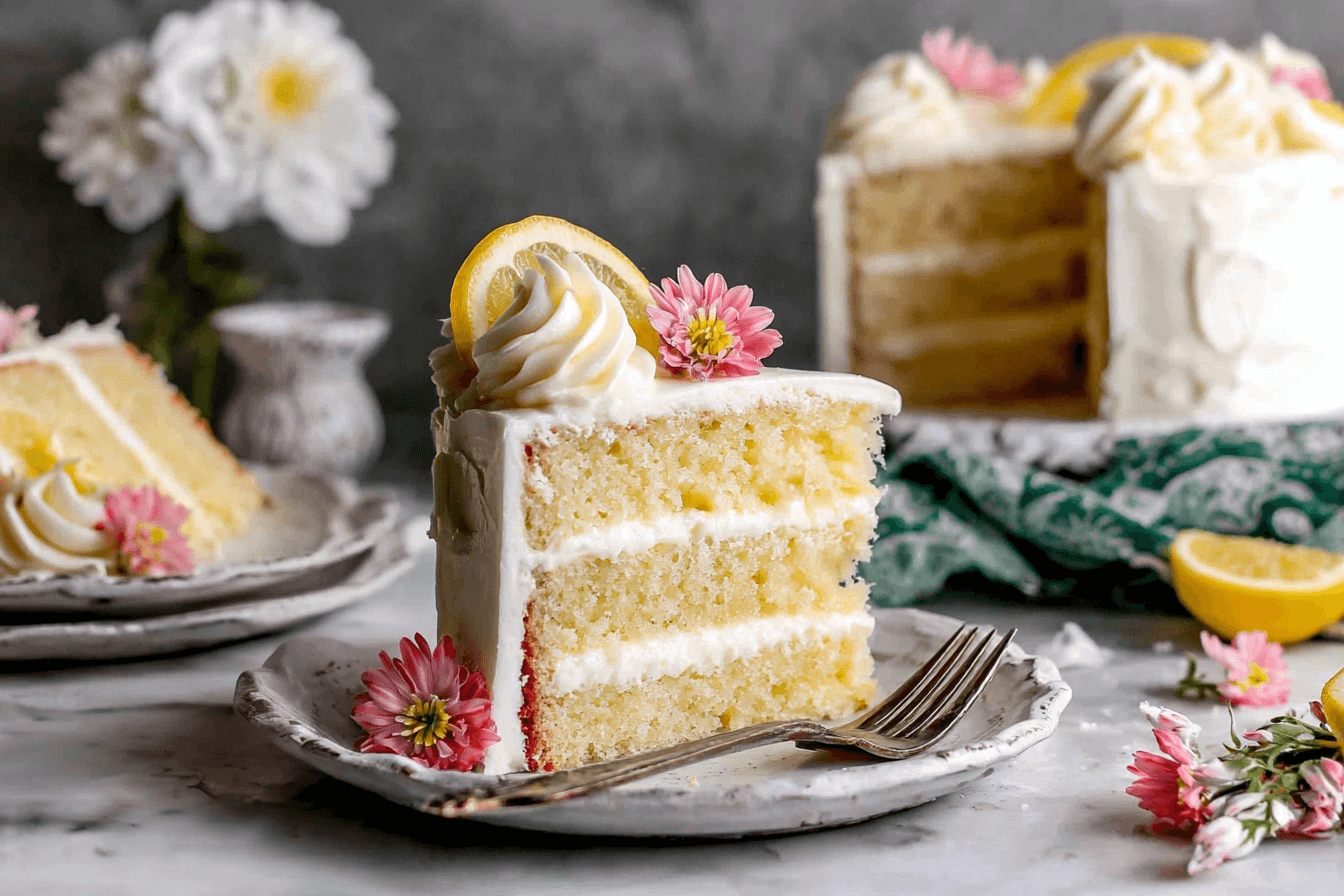Lemon Cake with Cream Cheese Frosting Recipe