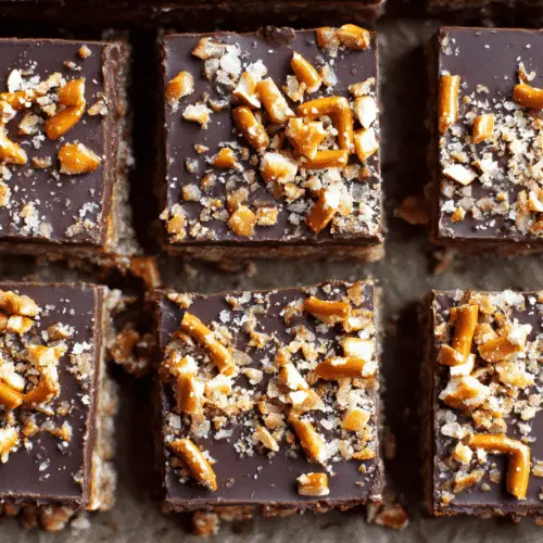 No-Bake Chocolate Pretzel Oat Bars Recipe