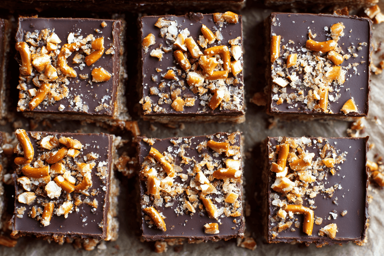 No-Bake Chocolate Pretzel Oat Bars Recipe