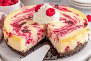 Raspberry White Chocolate Cheesecake