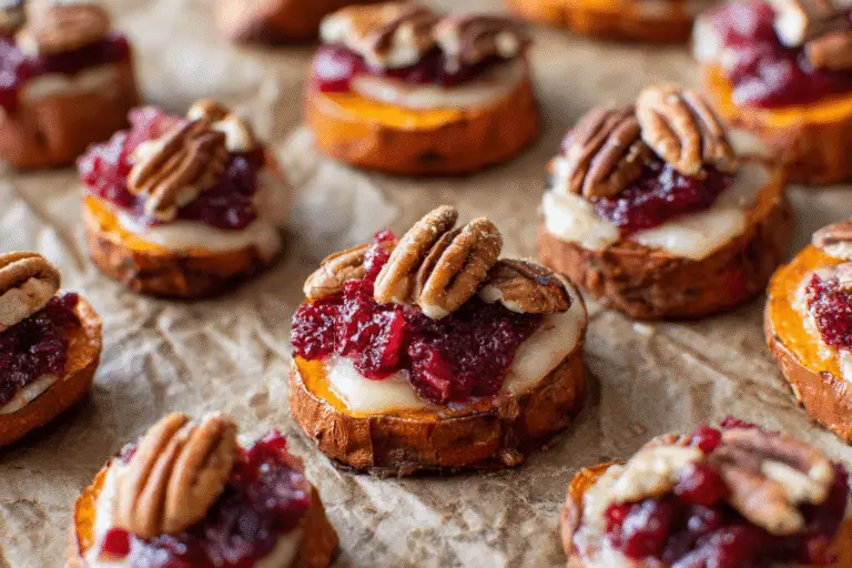 Sweet Potato Cranberry Brie Bites Recipe