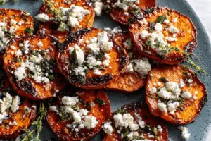 Sweet Potato Rounds with Feta and Honey