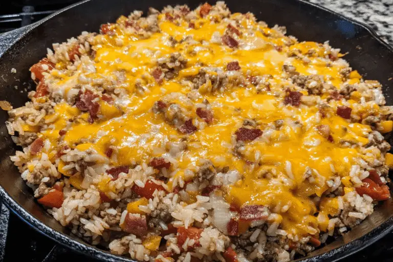 Bacon Cheeseburger Rice Skillet Recipe