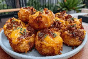 Bacon Cheeseburger Stuffed Tater Tot Bites