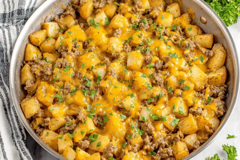 Cheesy Beef and Potato Skillet Recipe