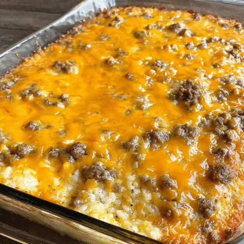 Cheesy Beef and Rice Casserole Recipe