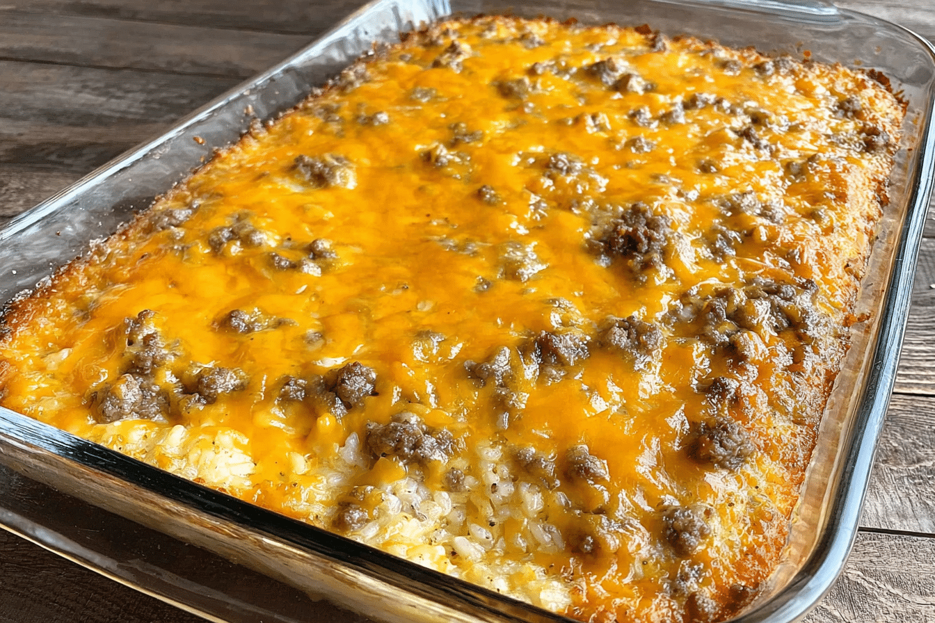 Cheesy Beef and Rice Casserole Recipe