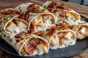 Chicken Bacon Alfredo Wraps