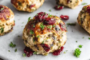 Cranberry Turkey Stuffing Balls