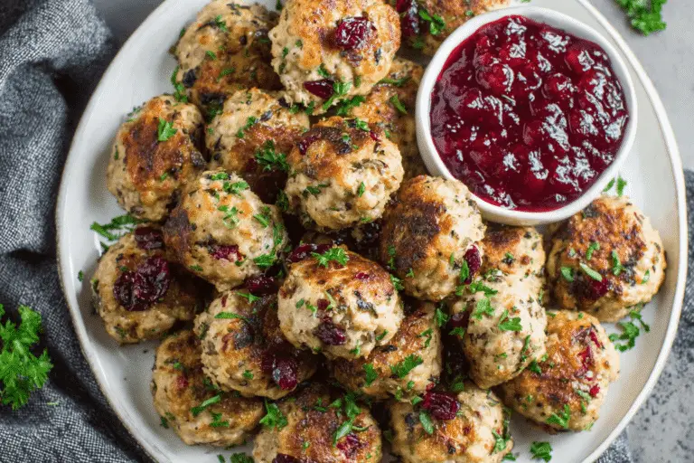 Cranberry Turkey Stuffing Balls Recipe