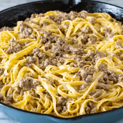 Creamy Beef Pasta Skillet Recipe