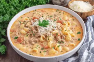 Creamy Sausage And Tomato Pasta Soup