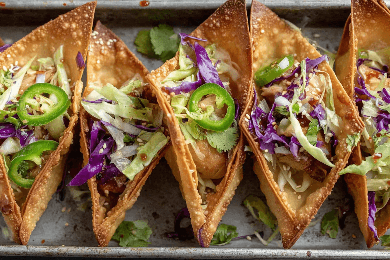 Crispy Chicken Wonton Tacos Recipe