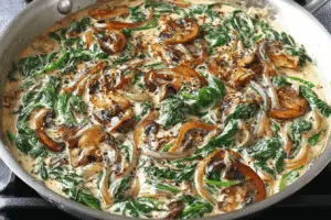 Easy Sautéed Spinach With Mushrooms & Onions