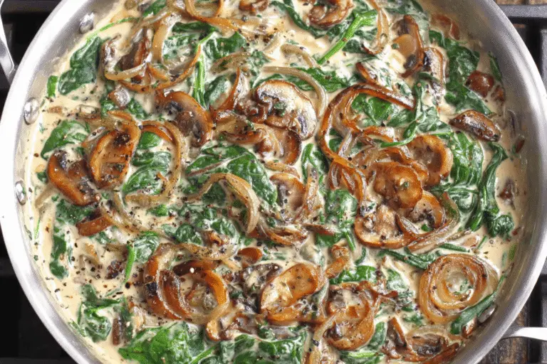 Easy Sautéed Spinach With Mushrooms & Onions Recipe