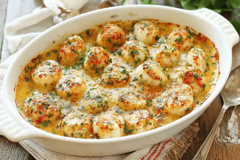 Garlic Butter Baked Scallops Recipe