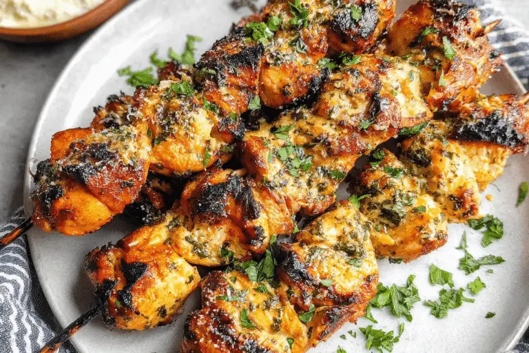 Garlic Parmesan Chicken Kabobs Recipe
