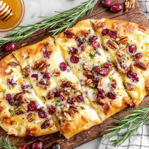 Goat Cheese and Brie Flatbread with Cranberries Recipe