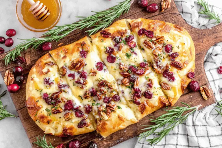 Goat Cheese and Brie Flatbread with Cranberries Recipe