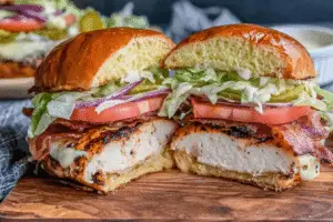 Grilled Chicken Sandwiches with Bacon