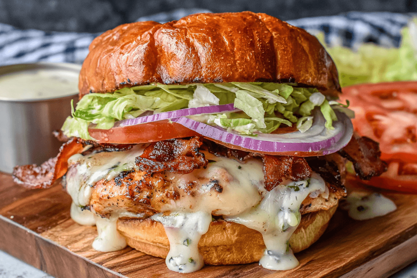 Grilled Chicken Sandwiches with Bacon Recipe