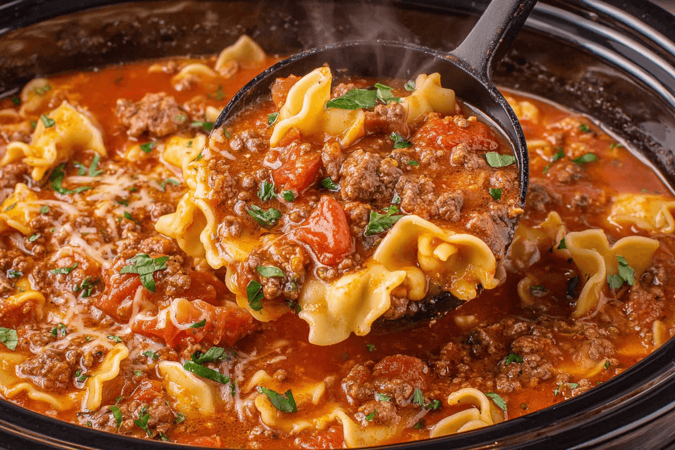Hearty Slow Cooker Lasagna Soup Recipe