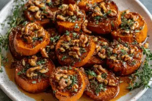 Maple Glazed Sweet Potatoes with Walnuts