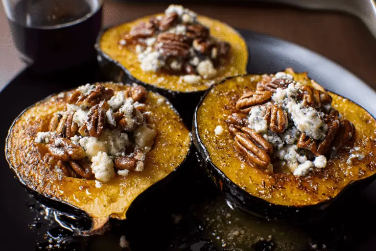 Maple Pecan Roasted Acorn Squash Recipe