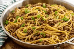 Mongolian Ground Beef Noodles