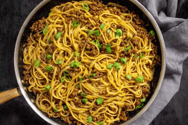 Mongolian Ground Beef Noodles Recipe