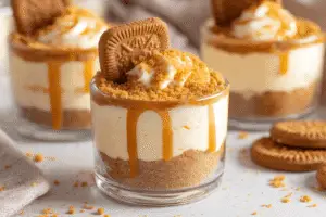No Bake Cookie Butter Cheesecake Cups