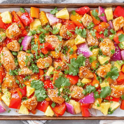 Sheet Pan Hawaiian Chicken Recipe