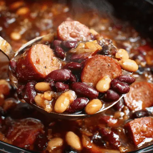 Slow Cooker Three-Bean Baked Beans Recipe