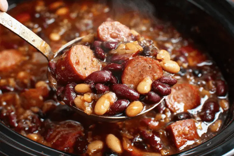 Slow Cooker Three-Bean Baked Beans Recipe
