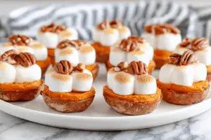 Sweet Potato Round Bites with Marshmallows and Pecans