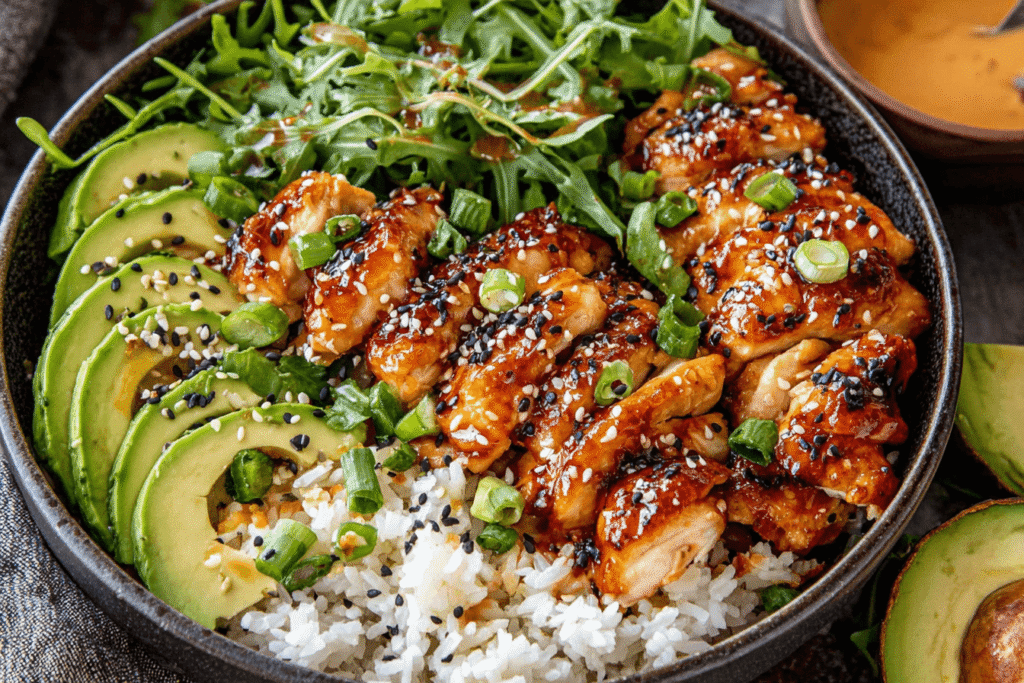 Hot Chicken Rice Sweet and Spicy Chicken Rice Bowl Recipe - Easy & Delicious