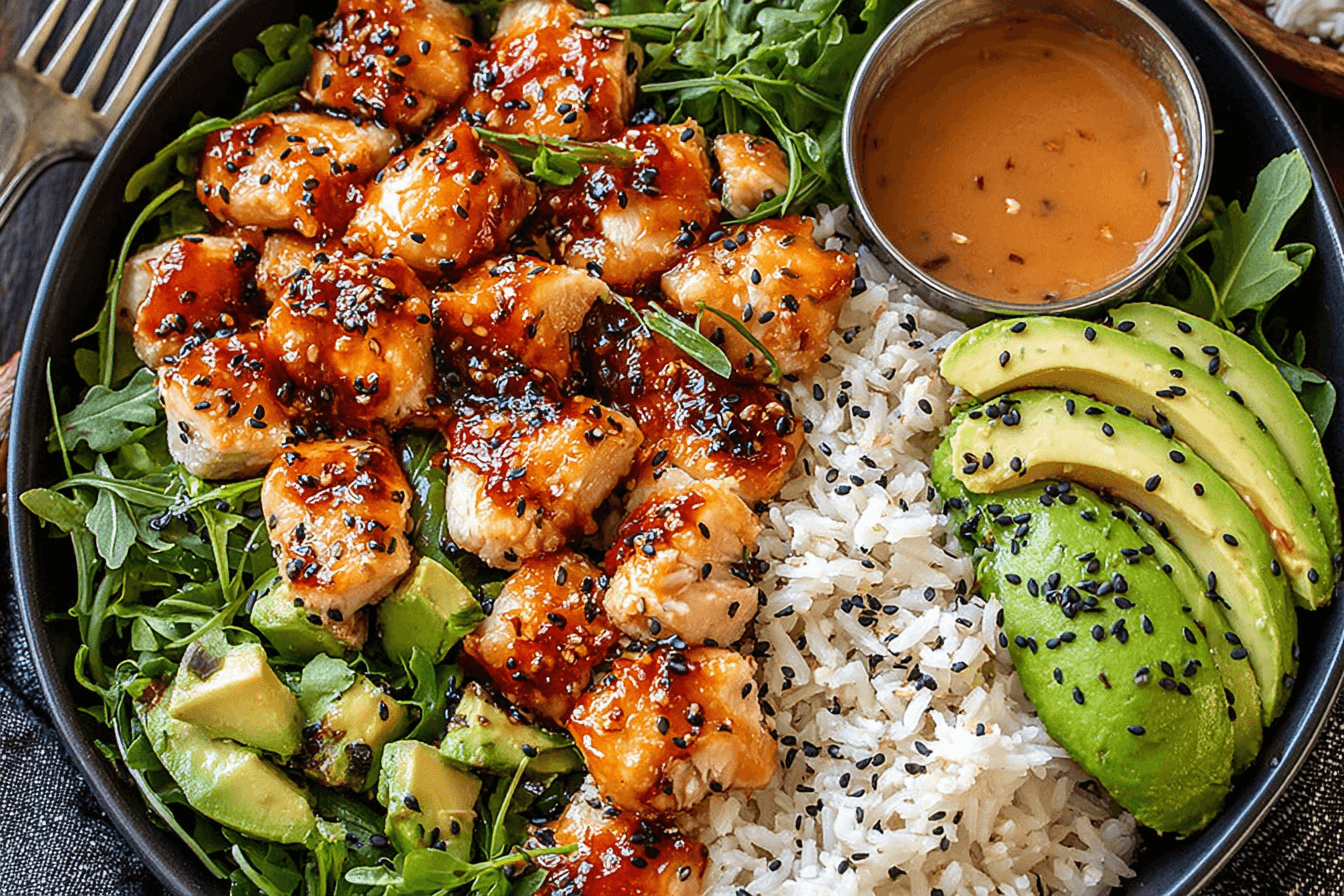 Sweet and Spicy Chicken Rice Bowl Recipe