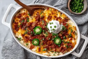 Bacon Jalapeño Popper Chicken Casserole