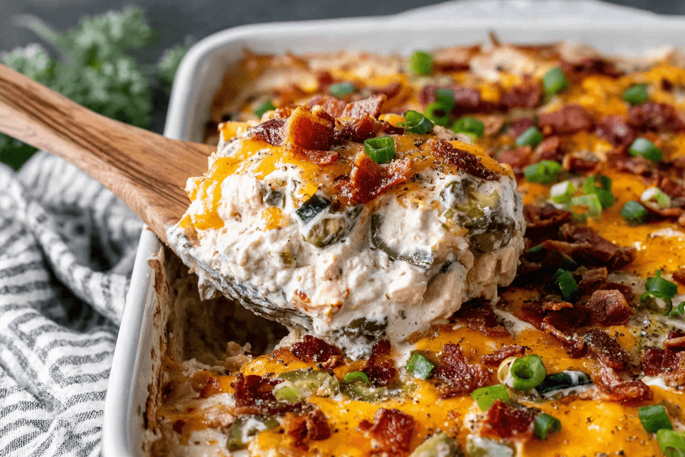 Bacon Jalapeño Popper Chicken Casserole Recipe